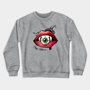 Halloween Lips & Scary Eye Crewneck Sweatshirt